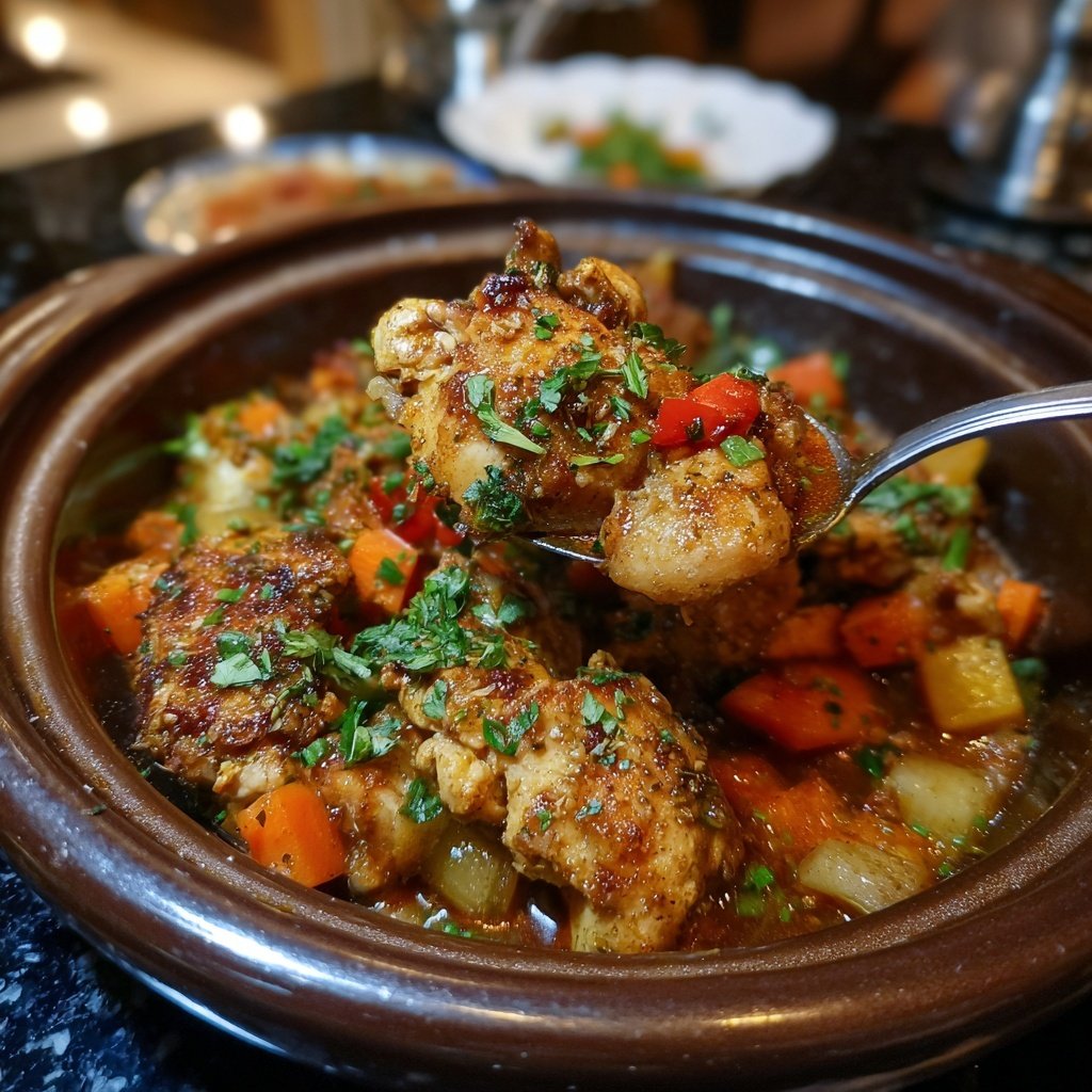 Internationale Küche Marokkanisches Hähnchen-Tagine