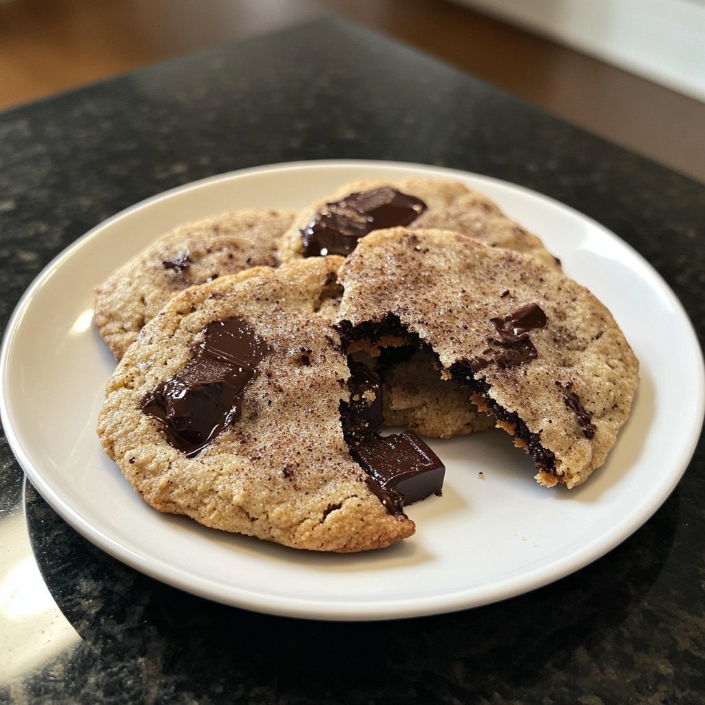 Weiche Mandel-Zimt-Cookies mit dunkler Schokolade