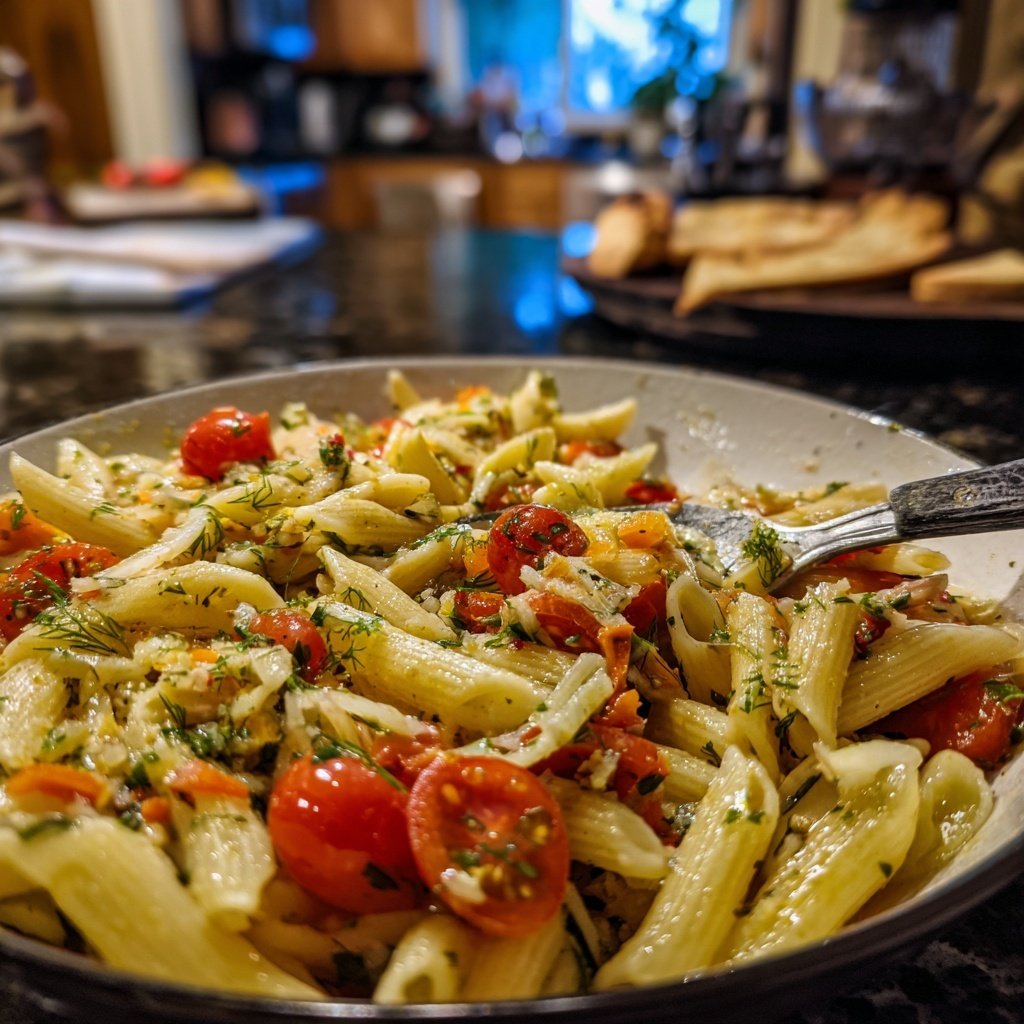 Mediterraner Nudelsalat Mit Fenchel