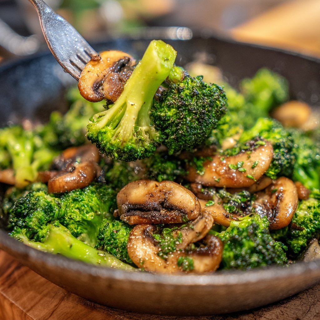 Brokkoli Pfanne Mit Pilzen