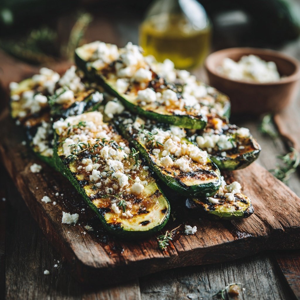 Gegrillte Zucchini Scheiben Mit Feta