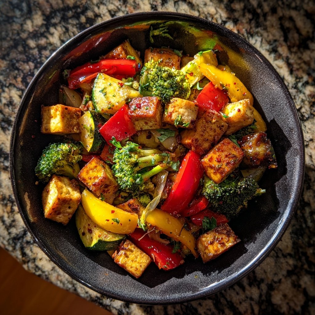 Kalorienarme Gemüsepfanne Mit Tofu